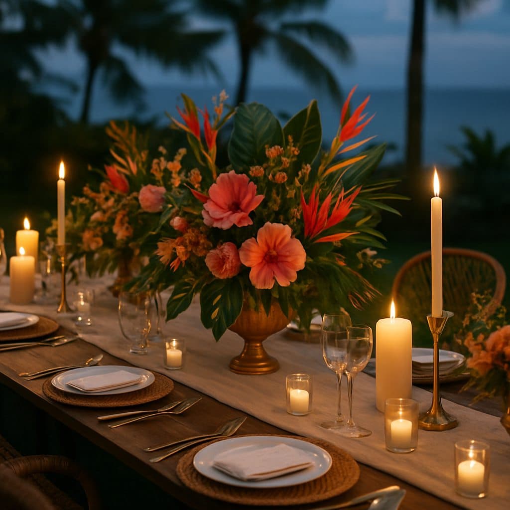 Fiji wedding decor styling